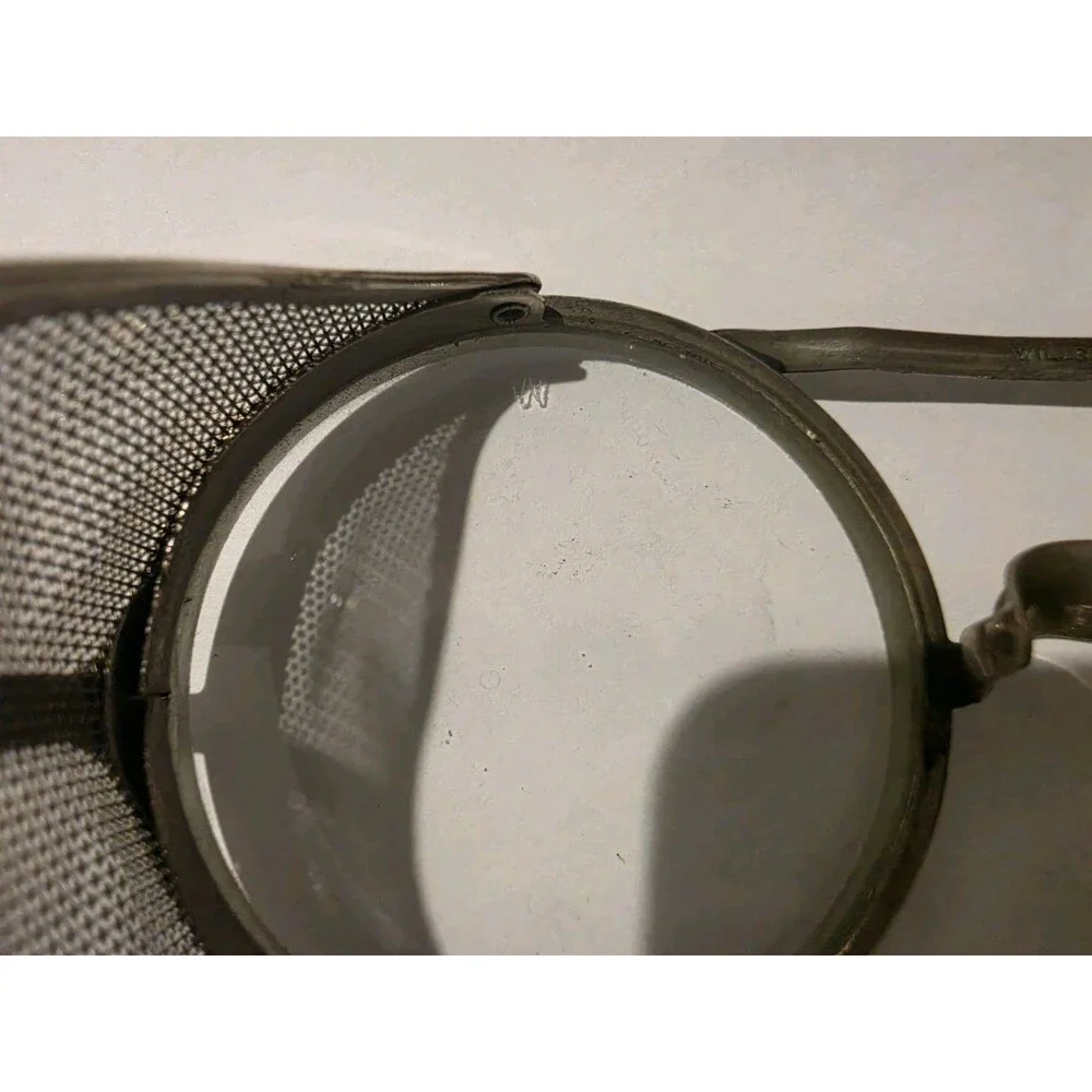 WILLSON B Safety Glasses Round Clear Lenses Metal Mesh Side Shields Vintage